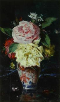 Theodor Aman : Vase with flowers
